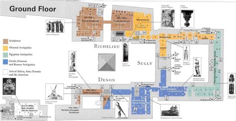 Muzej Louvre map - Zemljevid louvre muzeja (Île-de-France - Francija)