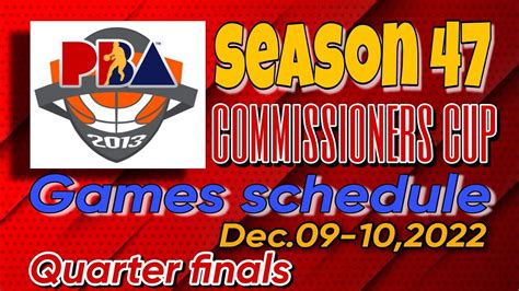 PBA Games schedule Dec.09-10,2022 - YouTube