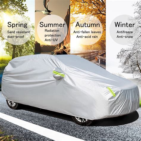 Universal SUV Full Car Covers Outdoor Waterproof Sun Rain Snow Protection Car Silver M-XXL Auto ...