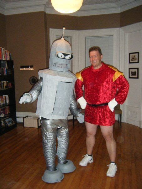 My 2009 Bender Costume with Alison Thomas's Zapp Brannigan costume on her husband Scott.