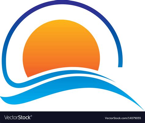 Abstract sunset logo design Royalty Free Vector Image