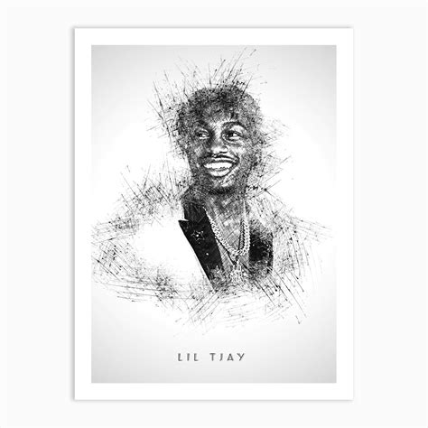 Lil Tjay Rapper Sketch Art Print by DoubleT - Fy