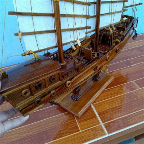 20" Handcrafted Chinese Junk Ship Wooden Model Feng Shui Home Decor | eBay