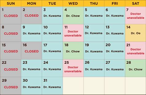 January 2023 Office Schedule - Hibari Family Medical