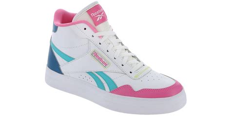 Reebok Court Advance Leather High-top Basketball Shoes in Pink | Lyst