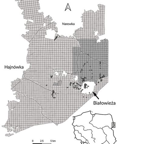 Contour map of the Polish part of Białowieża Primeval Forest showing... | Download Scientific ...