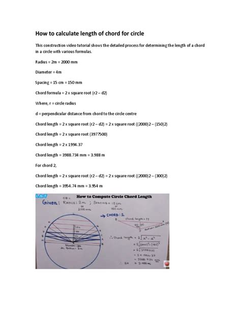 Chord Length Calculator | PDF