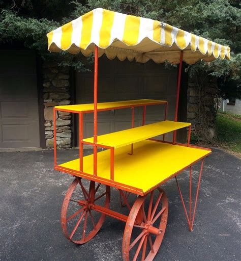 Vintage Large Metal Flower Cart With Cabana Top | Flower carts ...