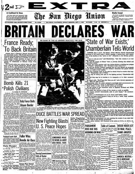 September 3, 1939: World War II begins - The San Diego Union-Tribune