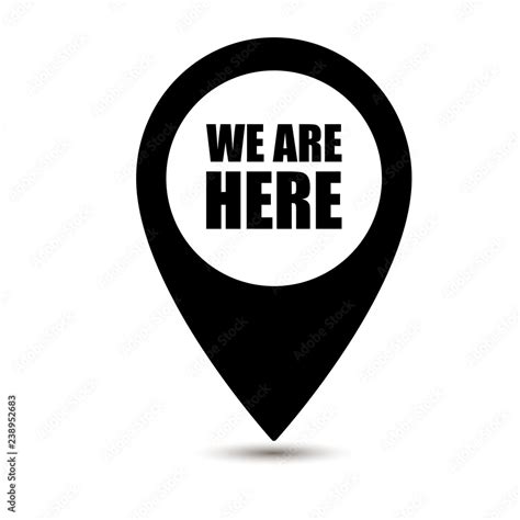 We are here map pointer icon isolated on white background. We are here ...