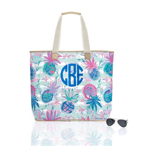 Monogrammed Large Beach Bag Multi-Color - Marleylilly