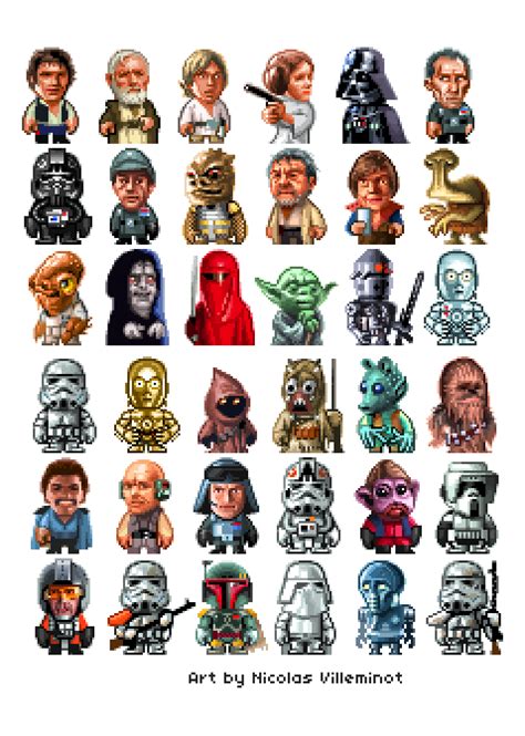 Star Wars pixel art characters by Nicolas... | Star wars characters, Star wars cartoon, Star ...