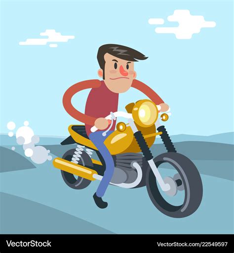 Ride A Motorbike Cartoon