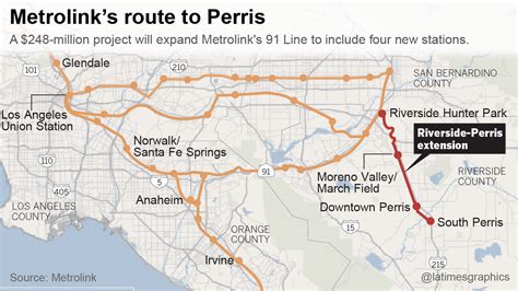 Metrolink Will Extend 91 Line To South Perris La Times In California - Perris California Map ...