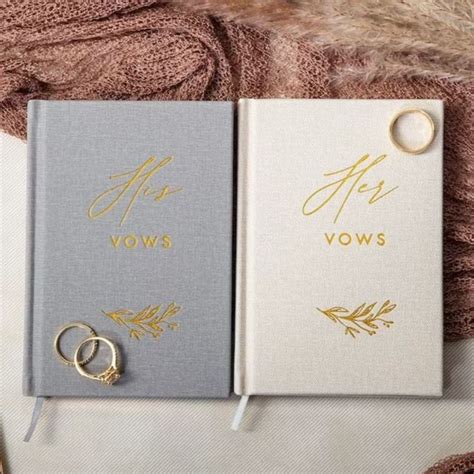 Embossed His & Her Vow Books gray Cream Ready to Ship - Etsy in 2023 ...