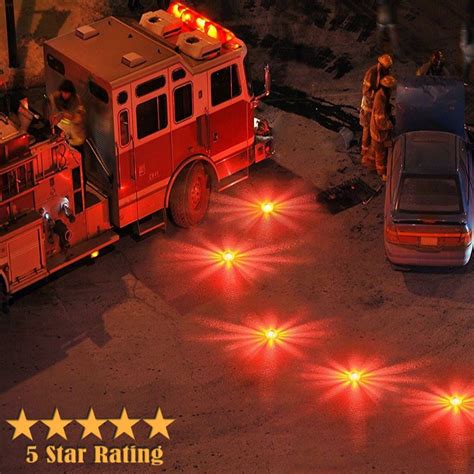 LED Road Flares With Carry Bag Storage Tote Emergency Disc Roadside ...