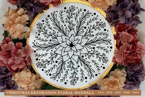 Christmas Floral Mandala SVG - Christmas Ornament (2860939)