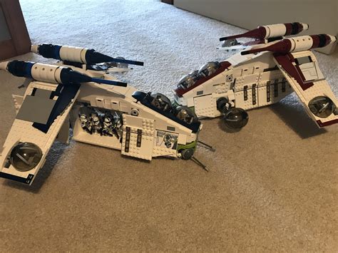 Two accurately modded republic gunships : r/lego