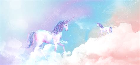 Aesthetic Fantasy Rainbow Unicorn On The Cloud, Background, Unicorn, Rainbow Background Image ...