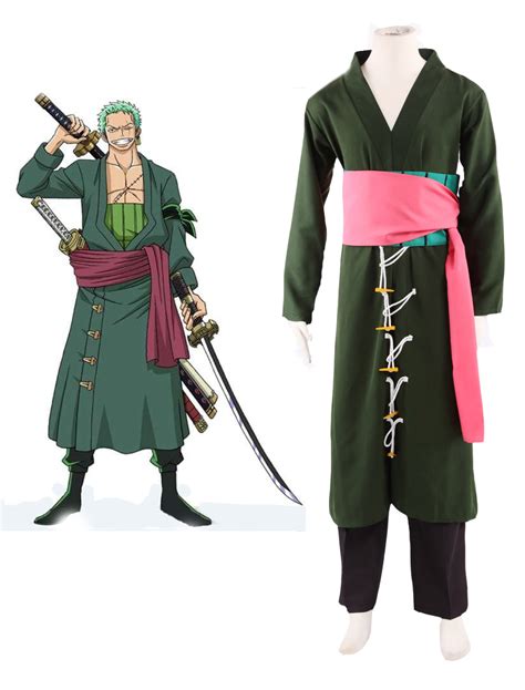 4 pcs a set One Piece cosplay costumesRoronoa Zoro Two Years After COS ...