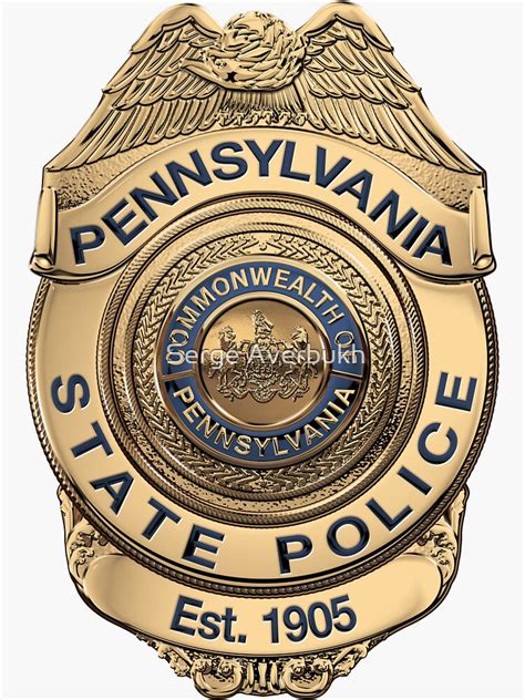 "Pennsylvania State Police - PSP Badge over Blue Velvet" Sticker by ...