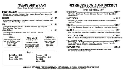 Greenhouse Kitchen Menu | Burritos, Bowls, Salads | Options for Everyone