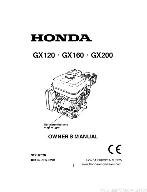 Honda Engine GX120 GX160 GX200 Owners Manual