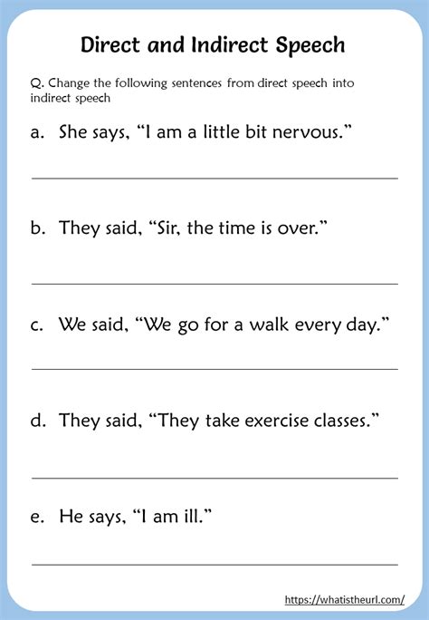 direct-and-indirect-speech-worksheet-for-5th-grade - Your Home Teacher