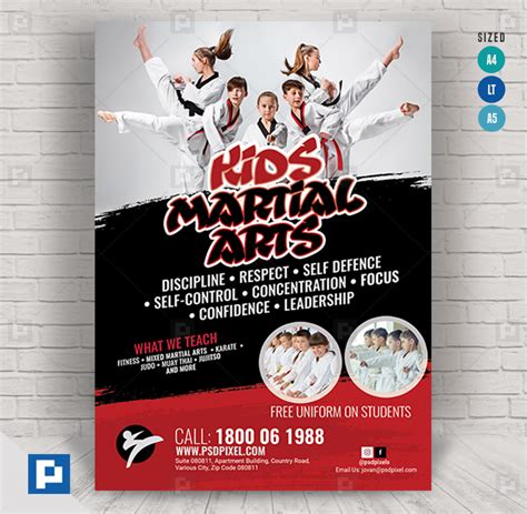 Kids Martial Arts Lesson Flyer - PSDPixel | Martial arts kids, Flyer template, Art lessons