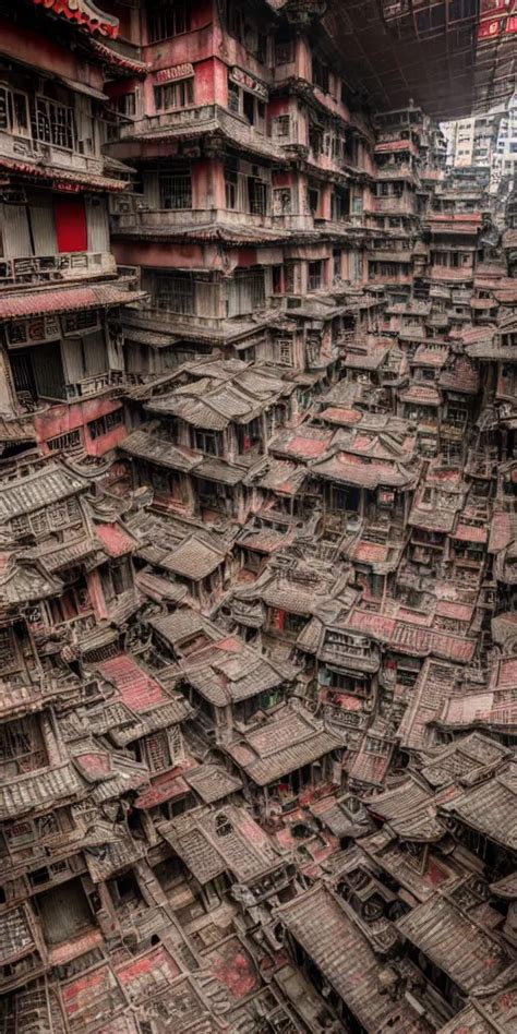 an interior view of Kowloon walled city in Hong Kong, | Stable ...