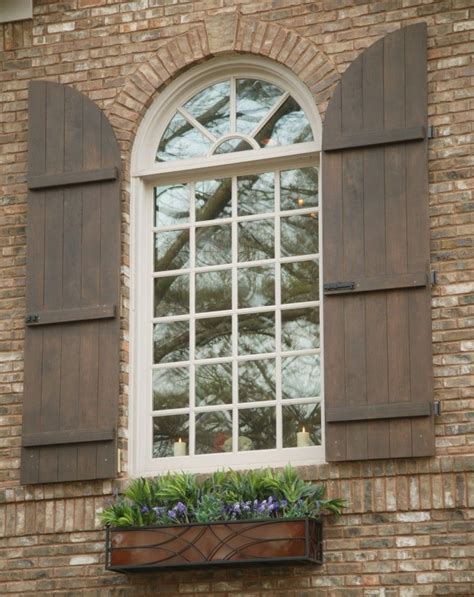 Arched Board and Batten exterior shutters | Shutters exterior, Window shutters exterior ...