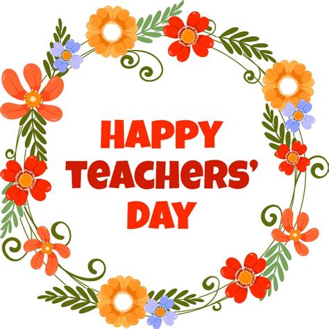 Vector Teacher Day Clipart | Happy teachers day, Floral poster, Clip art