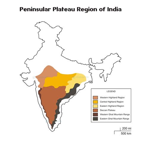 Southern Plateau Map Of India