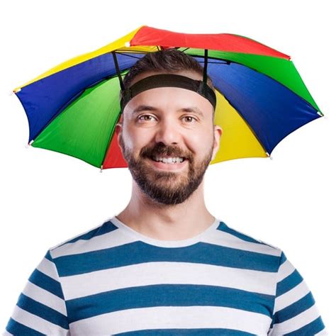 Hands-Free Rainbow Umbrella Hats in Bulk | Windy City Novelties