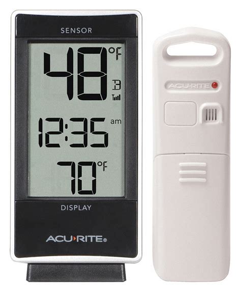 Indoor/Outdoor, 1% to 99% RH, Wireless Thermometer - 53DR05|02059M ...