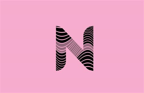 black letter N logo design icon with pink background. Creative template ...