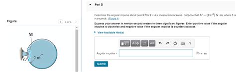 Solved Part A Determine the angular impulse about point O | Chegg.com