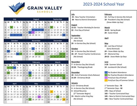 2023-2024 District Calendar - Grain Valley Schools