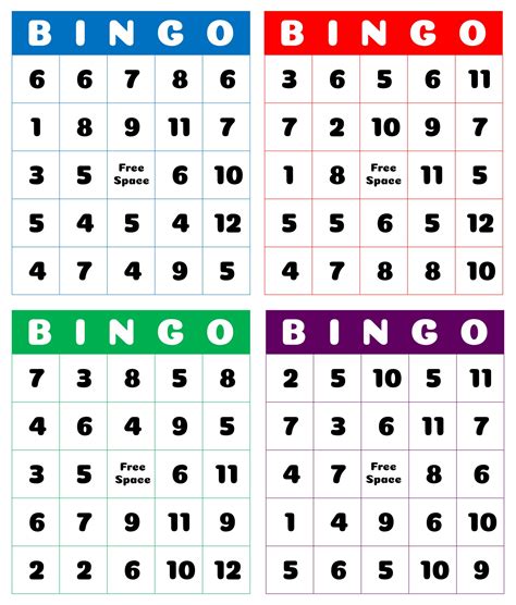 Bingo Printable Cards - Printable Words Worksheets