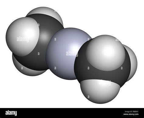 Dimethylmercury (organomercury compound), chemical structure. Extremely toxic neurotoxin. Atoms ...