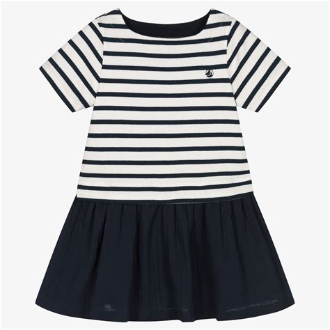 Petit Bateau - Blue & White Polka Dot Dress | Childrensalon