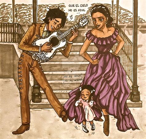 Hector, Imelda and their daughter Coco playing music and dance together ...