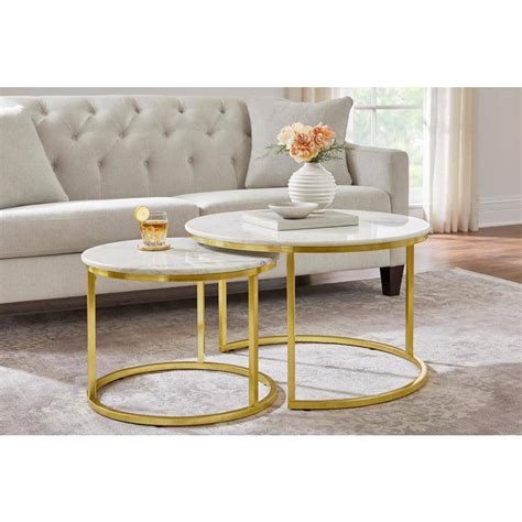 Home Decorators Collection Cheval 2-Piece 31 in. Gold/Marble Medium ...