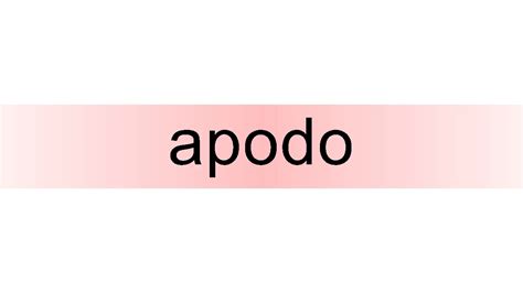 How to pronounce apodo - YouTube