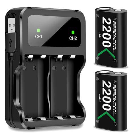 BEBONCOOL Xbox Controller Battery 2 x 2200mAh Xbox One Rechargeable ...