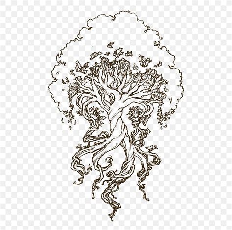 Yggdrasil Drawing Sketch Coloring Book Tree Of Life, PNG, 564x814px, Yggdrasil, Art, Coloring ...