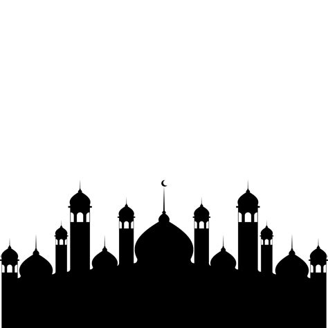 Illustration of Islamic Mosque Silhouette Vector 7438236 Vector Art at ...