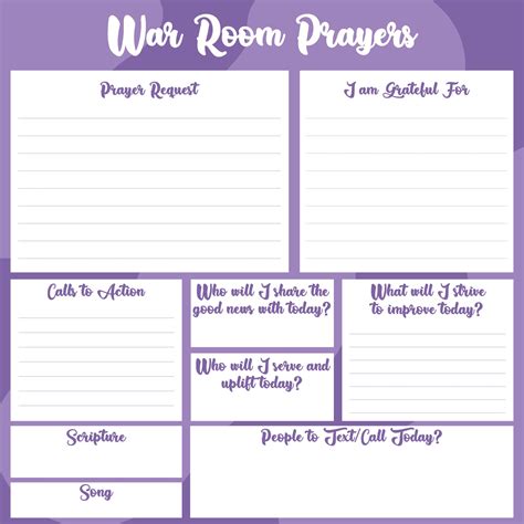 War Room Prayer Journal Template