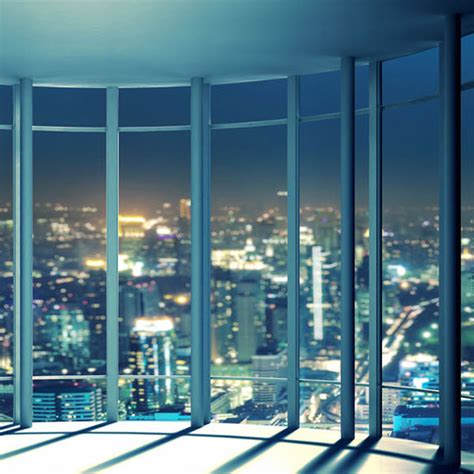 Custom 3D Wallpaper Mural City Night View from the Window | BVM Home