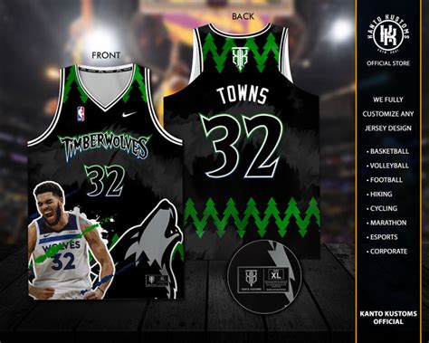 Kanto Kustoms x “NBA CUT” Basketball Sportswear Jersey “Minnesota Timberwolves - Karl Anthony ...